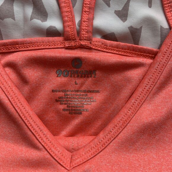 90 Degree Orange Women L Athletic Sporty Gym Run Built In Bra Racerback Tank Top - Picture 6 of 6